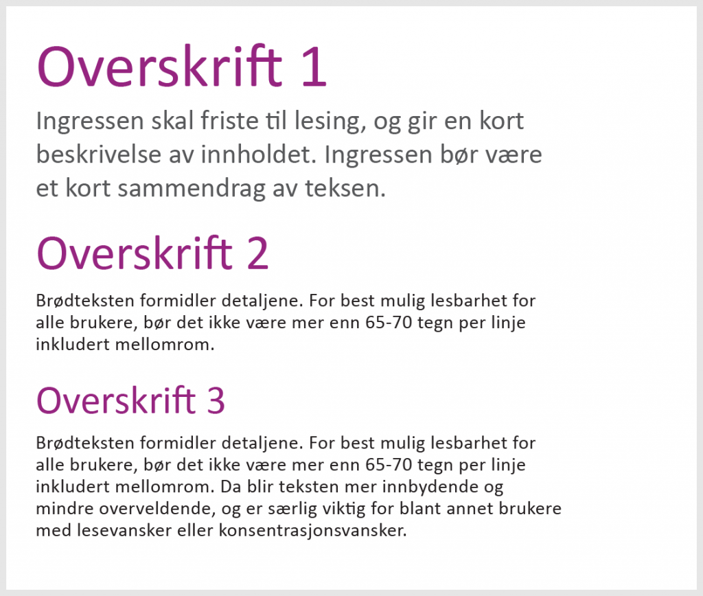 Tekst og struktur | Tilsynet for universell utforming av ikt